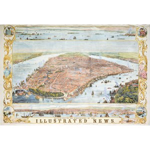 Piatnik (542947) - "Stadtplan von New York 1853" - 1000 Teile Puzzle