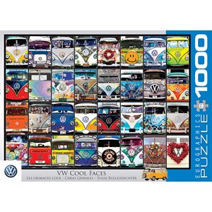 Eurographics (6000-0870) - "Bunte VW Bulli Ansichten" - 1000 Teile Puzzle