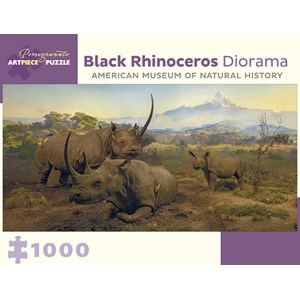 Pomegranate (AA955) - "Black Rhinoceros Diorama" - 1000 Teile Puzzle