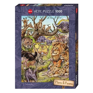 Heye (29661) - M. Wieczorek: "Die Tiere der Savanne" - 1000 Teile Puzzle