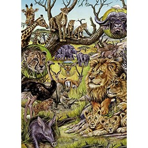 Heye (29661) - M. Wieczorek: "Die Tiere der Savanne" - 1000 Teile Puzzle