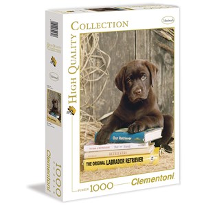 Clementoni (39230) - "Hund liegt auf Büchern" - 1000 Teile Puzzle
