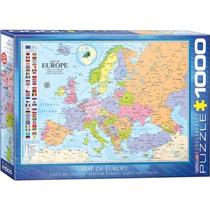 Eurographics (6000-0789) - "Karte von Europa" - 1000 Teile Puzzle