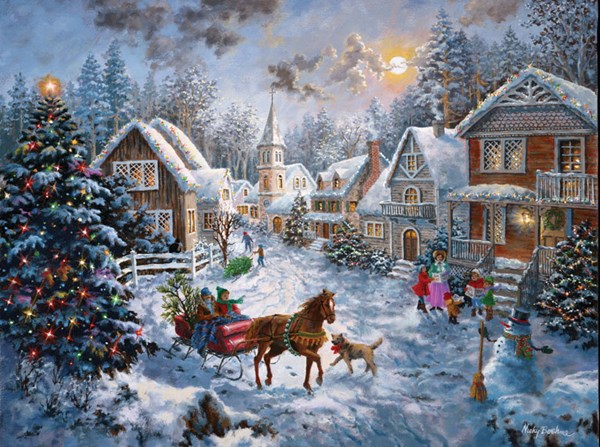 SunsOut (19236) - Nicky Boehme: "Frohe Weihnachten" - 1000 Teile Puzzle