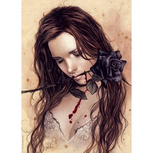 Heye (29430) - Victoria Francés: "Dunkle Rose" - 1000 Teile Puzzle