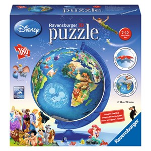 Ravensburger (12333) - "Disney Globe" - 180 Teile Puzzle