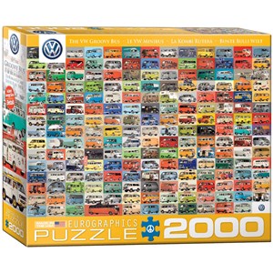 Eurographics (8220-0783) - "The Volkswagon Groovy Bus Collage" - 2000 Teile Puzzle