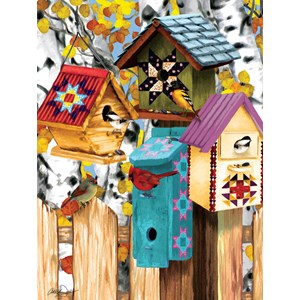 SunsOut (12554) - Ashley Davis: "Fall Birdhouses" - 1000 Teile Puzzle