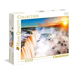 Clementoni (39385) - "Sonnenuntergang am Wasserfall" - 1000 Teile Puzzle