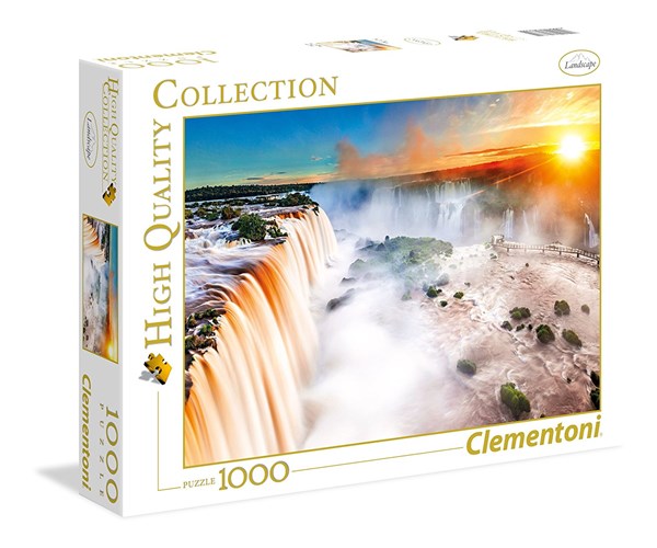 Clementoni (39385) - "Sonnenuntergang am Wasserfall" - 1000 Teile Puzzle