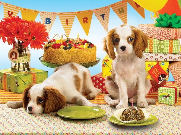 Cobble Hill (54353) - "Hunde, Geburtstag" - 275 Teile Puzzle
