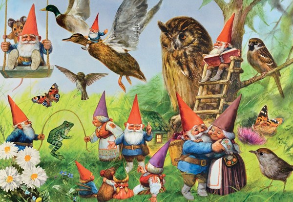 Jumbo (18322) - "Mit den Heinzelmännchen im Wald" - 1000 Teile Puzzle