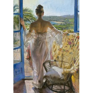 Educa (16305) - "Frau am offenen Fenster" - 1500 Teile Puzzle