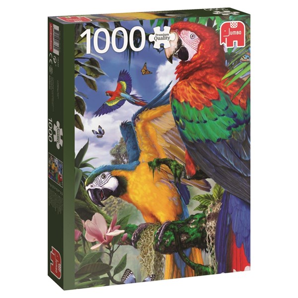 Jumbo (18330) - "Prächtige Papageienvielfalt" - 1000 Teile Puzzle