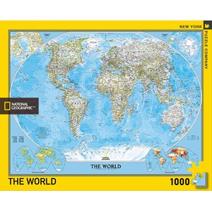 New York Puzzle Co (NPZNG1601) - "Die Welt als Karte" - 1000 Teile Puzzle