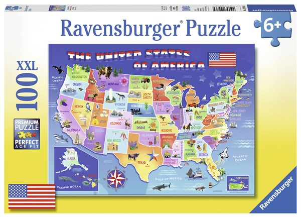 Ravensburger (10936) - Greg Giordano: "USA State Map" - 100 Teile Puzzle