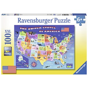 Ravensburger (10936) - Greg Giordano: "USA State Map" - 100 Teile Puzzle