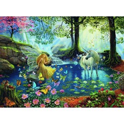 Ravensburger (13206) - Ruth Sanderson: "Mystische Begegnung im Wald" - 300 Teile Puzzle