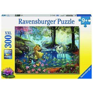 Ravensburger (13206) - Ruth Sanderson: "Mystische Begegnung im Wald" - 300 Teile Puzzle