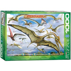 Eurographics (6000-0680) - "Fliegende Reptilien der Urzeit, Pterosaurus" - 1000 Teile Puzzle