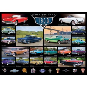 Eurographics (6000-0676) - "Amerikanische Autos der 1950er Jahre" - 1000 Teile Puzzle