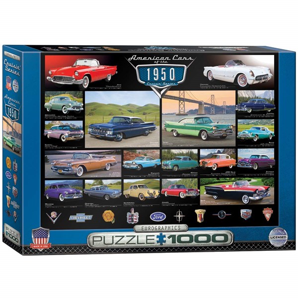 Eurographics (6000-0676) - "Amerikanische Autos der 1950er Jahre" - 1000 Teile Puzzle