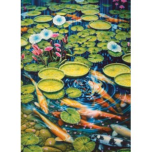 Cobble Hill (51782) - "Koi-Karpfen im Teich" - 1000 Teile Puzzle