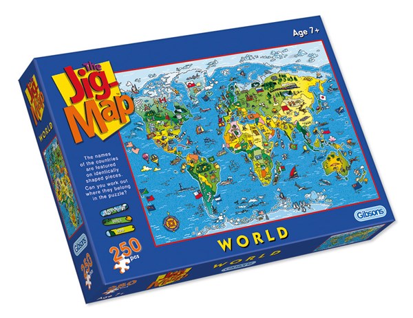 Gibsons (G1050) - "Jigmap World" - 250 Teile Puzzle
