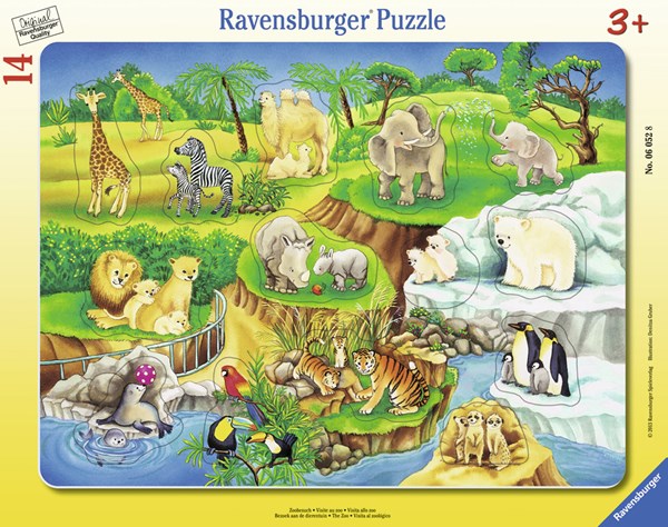 Ravensburger (06052) - "Zoobesuch" - 14 Teile Puzzle