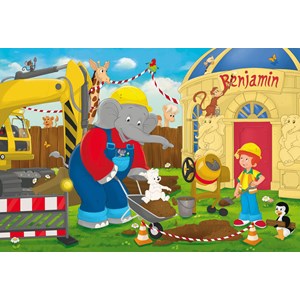 Schmidt Spiele (56088) - "Benjamin Blümchen auf der Baustelle" - 20 Teile Puzzle