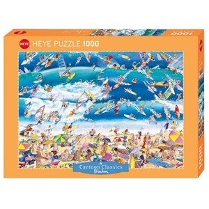 Heye (29703) - Roger Blachon: "Strand voller Surfer" - 1000 Teile Puzzle