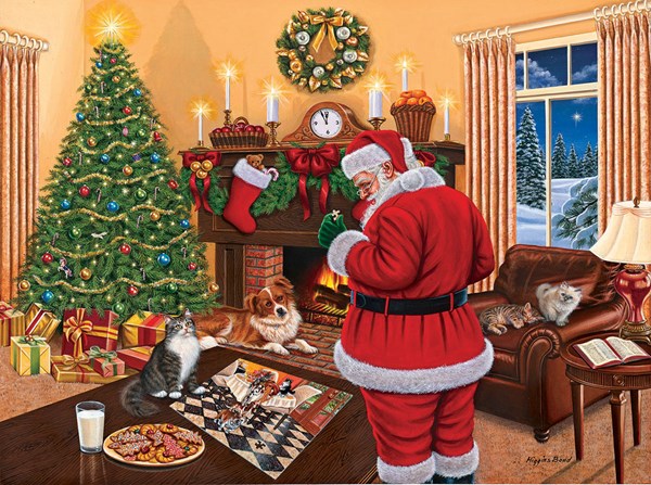 SunsOut (45865) - Higgins Bond: "Santa legt ein Puzzle" - 1000 Teile Puzzle