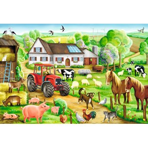 Schmidt Spiele (56003) - "Fröhlicher Bauernhof" - 100 Teile Puzzle