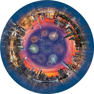 A Broader View (361) - "City Central (Round Table Puzzle)" - 500 Teile Puzzle