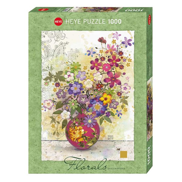 Heye (29664) - Jane Crowther: "Pinke Blumenvase" - 1000 Teile Puzzle