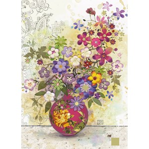 Heye (29664) - Jane Crowther: "Pinke Blumenvase" - 1000 Teile Puzzle