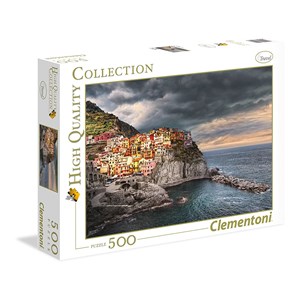 Clementoni (35021) - "Aufziehendes Gewitter in Manarola" - 500 Teile Puzzle