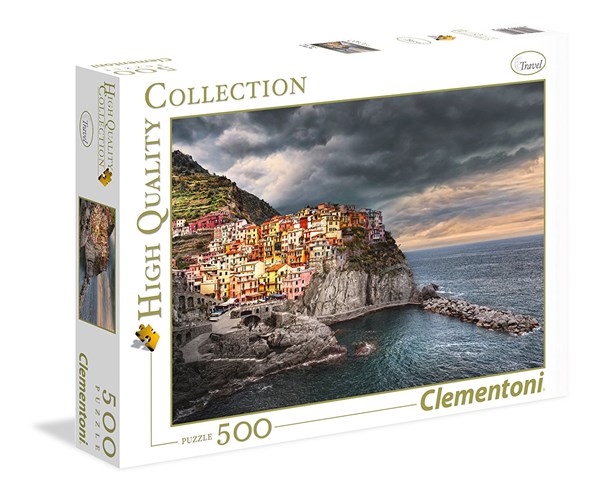 Clementoni (35021) - "Aufziehendes Gewitter in Manarola" - 500 Teile Puzzle