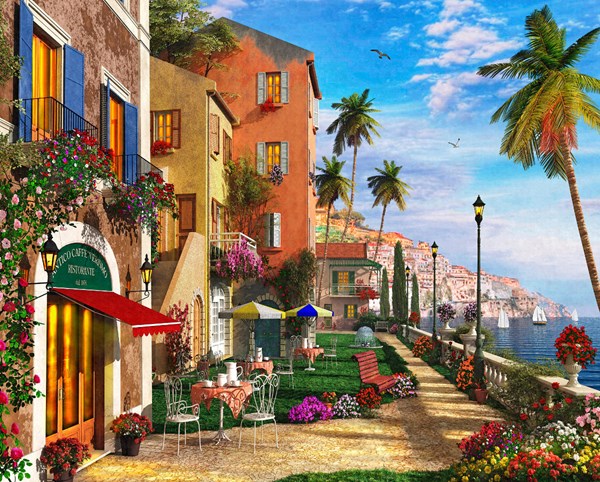 Vermont Christmas Company (VC184) - Dominic Davison: "Mediterranean Terrace" - 1000 Teile Puzzle