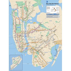 New York Puzzle Co (SW101) - "Metrokarte, New York City" - 500 Teile Puzzle