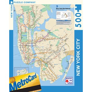New York Puzzle Co (SW101) - "Metrokarte, New York City" - 500 Teile Puzzle