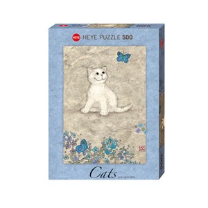 Heye (29626) - Jane Crowther: "White Kitty" - 500 Teile Puzzle