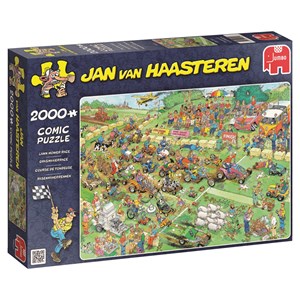 Jumbo (19022) - Jan van Haasteren: "Das Rasenmäherrennen" - 2000 Teile Puzzle