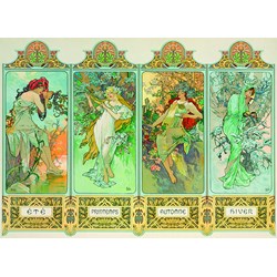Eurographics (6000-0824) - Alphonse Mucha: "Die vier Jahreszeiten" - 1000 Teile Puzzle