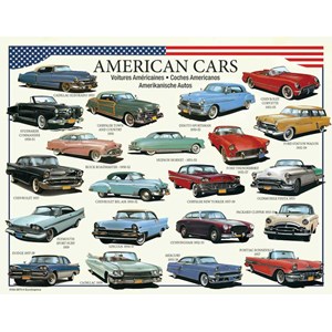 Eurographics (8104-3870) - "Amerikanische Autos der 50er Jahre" - 100 Teile Puzzle