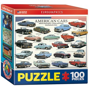 Eurographics (8104-3870) - "Amerikanische Autos der 50er Jahre" - 100 Teile Puzzle