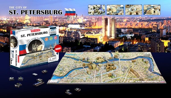 4D Cityscape (40036) - "Saint Petersburg, Russia" - 1245 Teile Puzzle