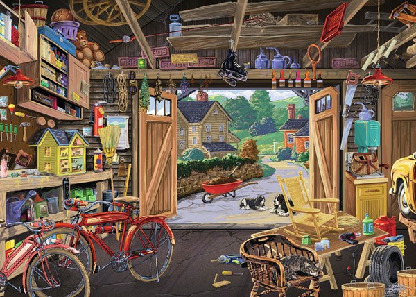 Ravensburger (13578) - Joseph Burgess: "Grandpa's Garage" - 300 Teile Puzzle