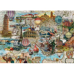 Schmidt Spiele (58205) - "Ballonfahrt durch Europa" - 1000 Teile Puzzle