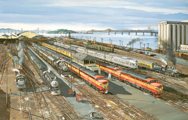 SunsOut (49478) - Larry Fisher: "Am Bahnhof" - 1000 Teile Puzzle